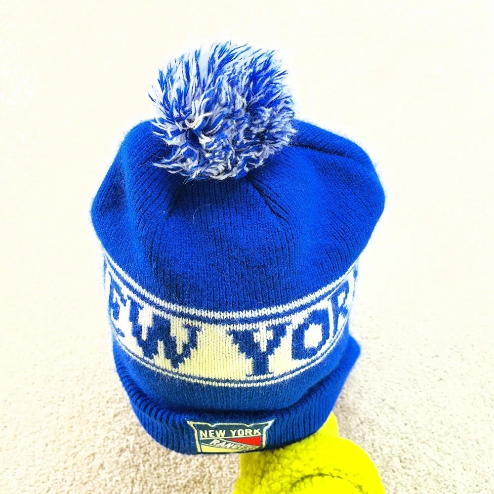 Fanatics New York Rangers‎ Beanie Men OS Blue NHL Knit Pom Cuffed Hat